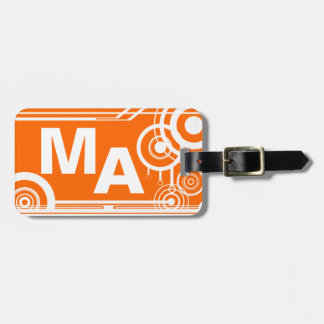 Retro Mongram Orange Luggage Tag