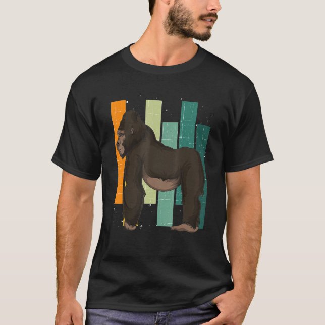 Retro Monkey   Ape Animal   Gorilla T-Shirt (Front)