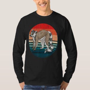 Retro Monkey Sifakas Zoo Animal Lover Madagascar L T-Shirt