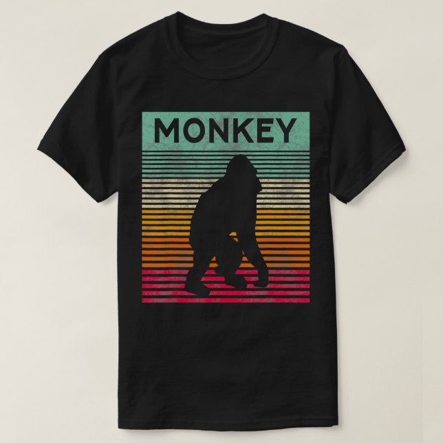 Retro Monkey Vintage Ape Monkey  T-Shirt (Design Front)