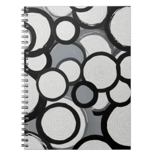 Retro Monochrome Circles Notebook