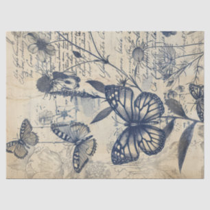 Retro monochrome ink butterfly stamp tissue paper