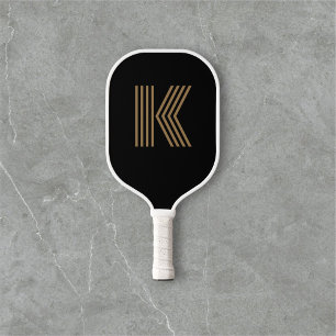 Retro Monogram Black Pickleball Paddle