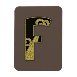 retro monogram - F Magnet