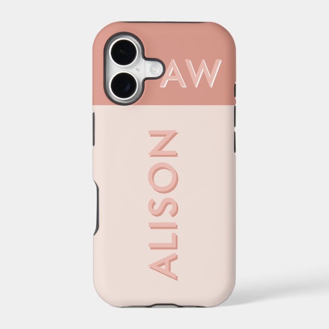 Retro monogram initial and name personalise modern (Back)