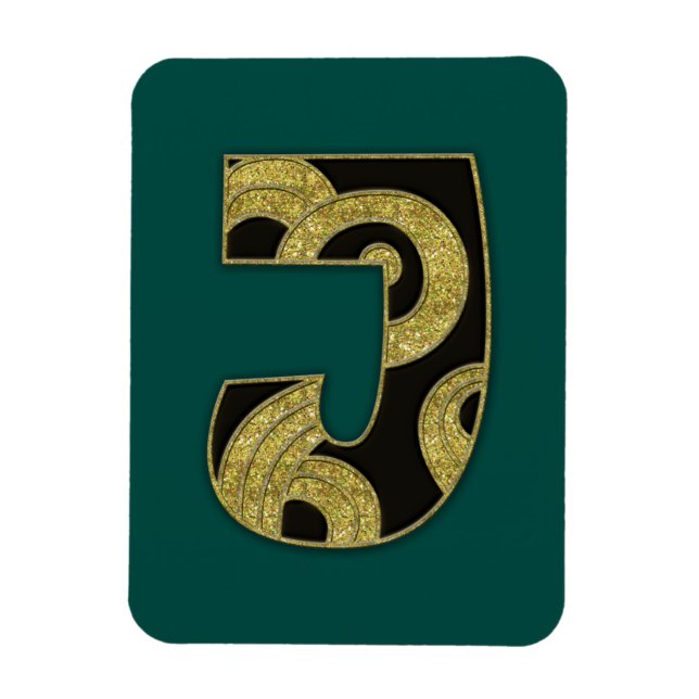 retro monogram - J Magnet (Vertical)