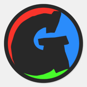 RETRO MONOGRAM LETTER G CLASSIC ROUND STICKER