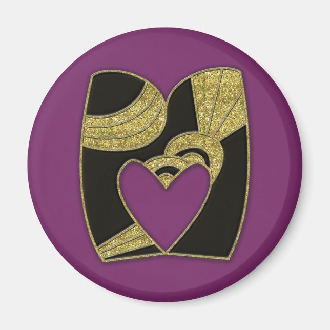 retro monogram - M Magnet (Front)