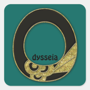 retro monogram - O Square Sticker