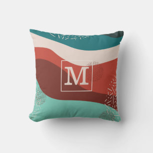 Retro Monogram Personalised Throw Pillow