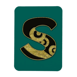 retro monogram - S Magnet