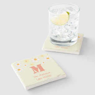 Retro Monogram Stone Coaster