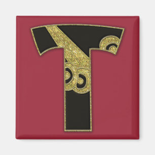 retro monogram - T Magnet