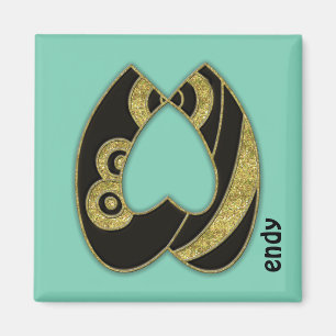 retro monogram - W Magnet