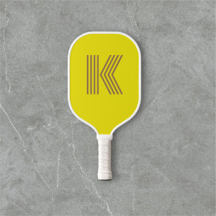 Retro Monogram Yellow Pickleball Paddle