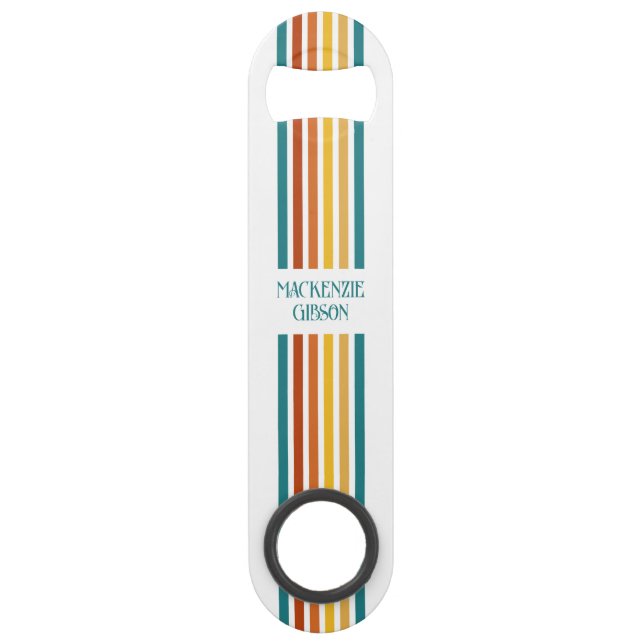 Retro Monogrammed Minimalist Stripes (Front)