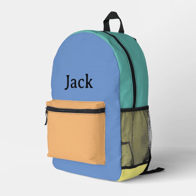 Retro Monogrammed  Printed Backpack (Back Corner Right)