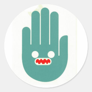 retro monster classic round sticker