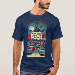 Retro Monster Horror Drivein Halloween Design gift T-Shirt