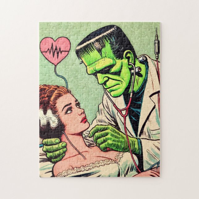 Retro Monster Love Comics Jigsaw Puzzle (Vertical)