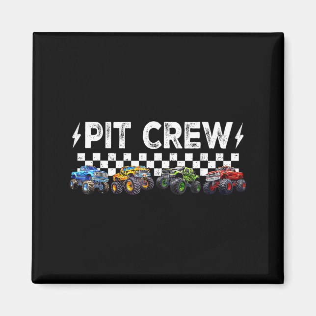 Retro Monster Truck Family T Crew Matching Birthda Magnet (Front)