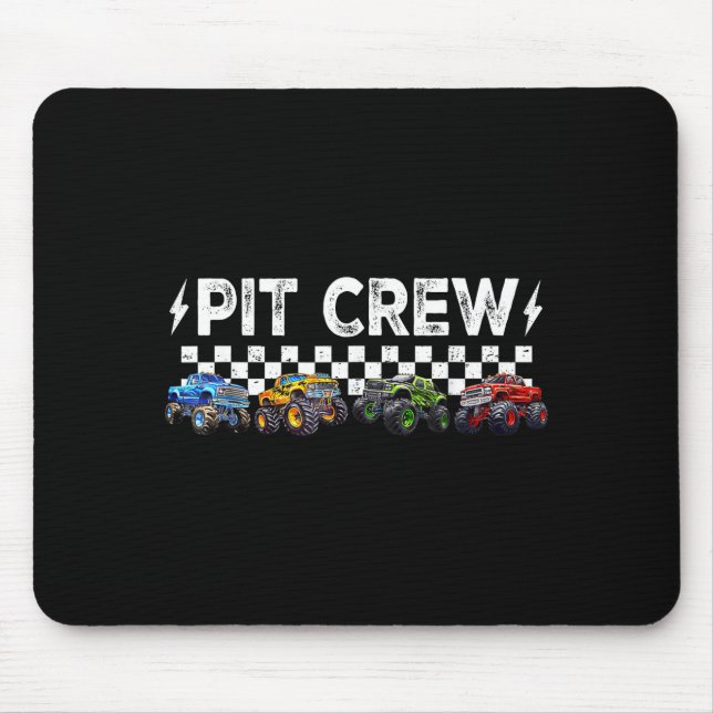 Retro Monster Truck Family T Crew Matching Birthda Mouse Mat (Front)