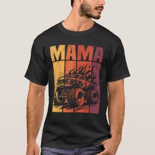 Retro Monster Truck Mama Matching Family Birthday  T-Shirt