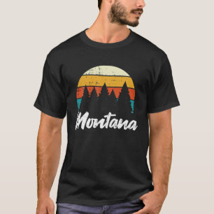 Retro Montana Glacier National Park USA State Vint T-Shirt