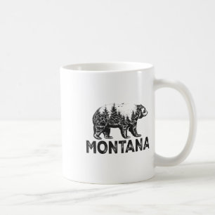 Retro Montana Grizzly Bear Nature Hiking Camping V Coffee Mug