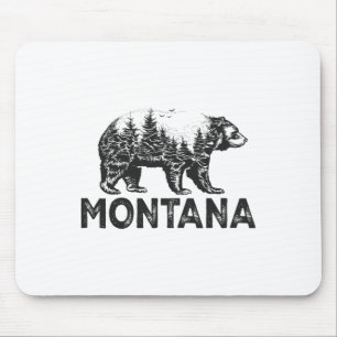 Retro Montana Grizzly Bear Nature Hiking Camping V Mouse Mat