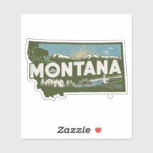 Retro Montana State Car Sticker