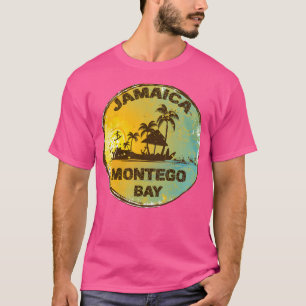 Retro Montego Bay Jamaica Art Design T-Shirt