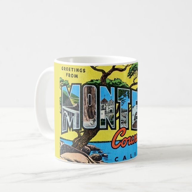 Retro Monterey County CA Greeting Mug (Front Left)