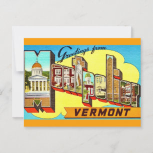 Retro Montpelier Vermont  Postcard
