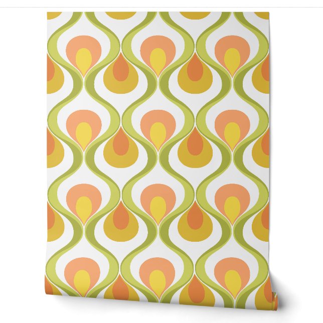 Retro Mood Yellow Orange Green Wallpaper (Unrolling)