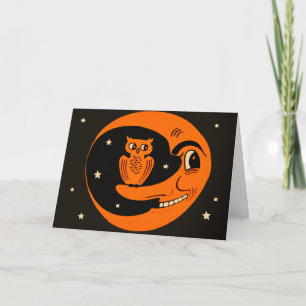 Retro Moon Halloween Card