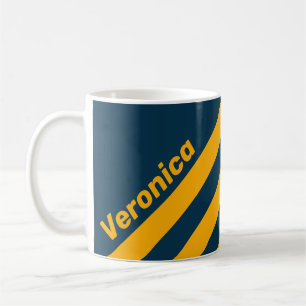 Retro Moonlit Tide Three Stripes with Name Coffee Mug
