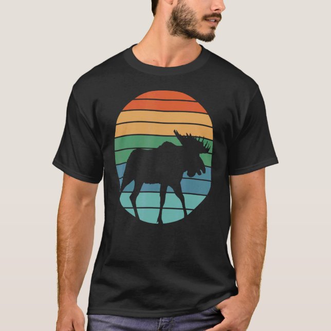 Retro Moose Hunter Huinting T-Shirt (Front)
