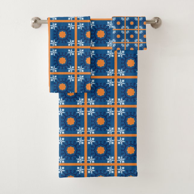 Retro Moroccan Tiles Bath Towel Set (Insitu)
