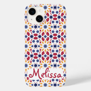 Retro Moroccan Zellije Pattern with Name Case-Mate iPhone 14 Case