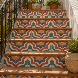 Retro Mosaic Mid Century Geometric Mediterranean Tile