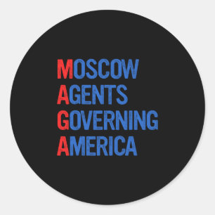 Retro Moscow Agents Governing America Anti Trump M Classic Round Sticker