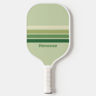 Retro Moss Across Rainbow with Name Pickleball Paddle