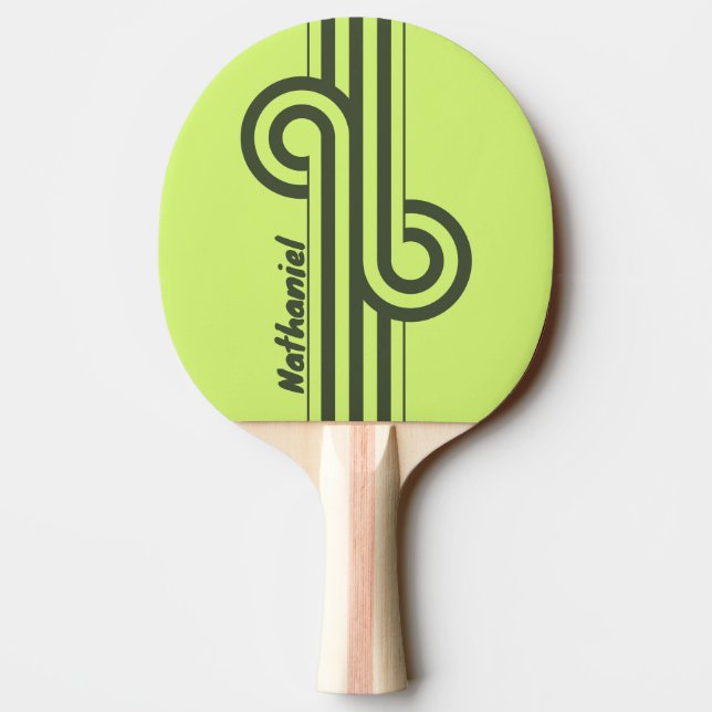 Retro Moss Fade Dual Stripe Loop with Name Ping Pong Paddle (Back)