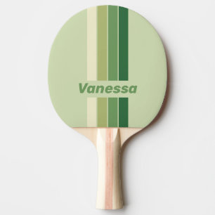 Retro Moss Rainbow Pin Striping with Name Ping Pong Paddle