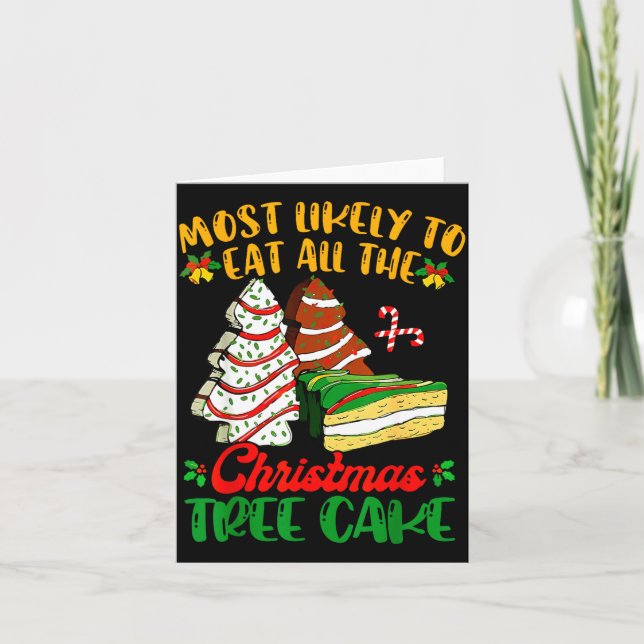 Retro Most Likely To Eat All The Christmas Tree Ca Card (Front)