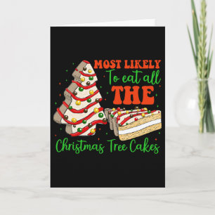 Retro Most Likely To Eat All The Christmas Tree Ca Card