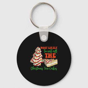 Retro Most Likely To Eat All The Christmas Tree Ca Key Ring