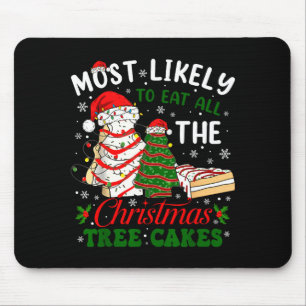 Retro Most Likely To Eat All The Christmas Tree Ca Mouse Mat