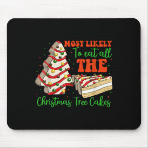 Retro Most Likely To Eat All The Christmas Tree Ca Mouse Mat